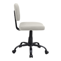 Καρέκλα Γραφείου Romano Megapap από Τεχνόδερμα Χρώμα Λευκό 46x53x79/86εκ.