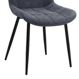 Καρέκλα Τραπεζαρίας Chiara Megapap Ανθρακί Ύφασμα - Μεταλλικό Μαύρο Πόδι 48x58x81εκ.
