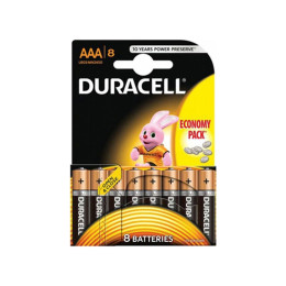 Duracell Αλκαλικές Μπαταρίες aaa 1.5v 8τμχ (Dbaaalr03) (Durdbaaalr03)
