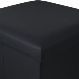 Estia Σκαμπο Cube Leather με Αποθηκευτικο Χωρο Μαυρο