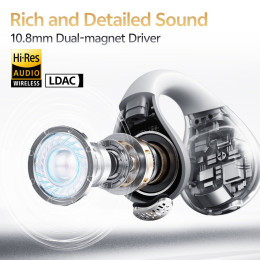 Qcy Crossky C30s Black (Qt33s) Open ear Bt6.0 Ldac/aac/sbc Earbuds 40h Call Noise ai Cancelation dua