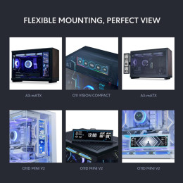 Lian li 8.8" Universal Screen Black - for any pc - Argb Frame - Display Panel - lcd Mini Monitor