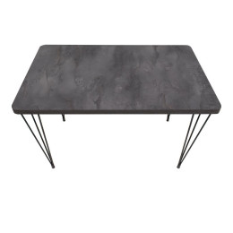 Σετ Τραπεζαρία 5τμχ Roger - Bianca Megapap mdf - Ύφασμα Χρώμα Σκούρο Γκρι Σκυροδέματος - Γκρι 120x70x75εκ.