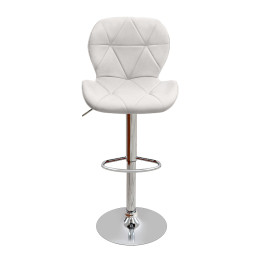 Σκαμπό Μπαρ Dolores Megapap με Ρυθμιζόμενο Ύψος pu Λευκό - Βάση Χρωμίου 45,5x38x89/109εκ.