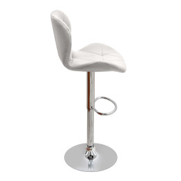 Σκαμπό Μπαρ Dolores Megapap με Ρυθμιζόμενο Ύψος pu Λευκό - Βάση Χρωμίου 45,5x38x89/109εκ.