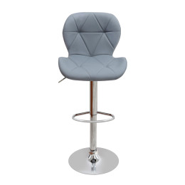 Σκαμπό Μπαρ Dolores Megapap με Ρυθμιζόμενο Ύψος pu Γκρι - Βάση Χρωμίου 45,5x38x89/109εκ.