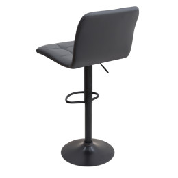 Σκαμπό Μπαρ Carmelo Megapap με Ρυθμιζόμενο Ύψος pu Μαύρο - Βάση Μαύρο ματ 45x42x90/113εκ.