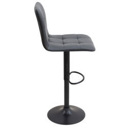 Σκαμπό Μπαρ Carmelo Megapap με Ρυθμιζόμενο Ύψος pu Μαύρο - Βάση Μαύρο ματ 45x42x90/113εκ.