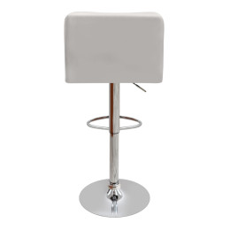 Σκαμπό Μπαρ Carmelo Megapap με Ρυθμιζόμενο Ύψος pu Λευκό - Βάση Χρωμίου 45x42x90/113εκ.