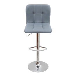 Σκαμπό Μπαρ Carmelo Megapap με Ρυθμιζόμενο Ύψος pu Γκρι - Βάση Χρωμίου 45x42x90/113εκ.