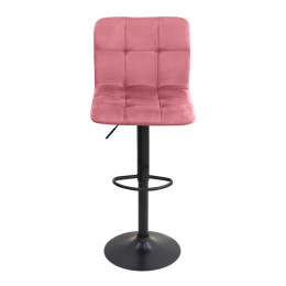 Σκαμπό Μπαρ Carmelo Megapap με Ρυθμιζόμενο Ύψος Βελούδο Σάπιο Μήλο - Βάση Μαύρο ματ 45x42x90/113εκ.