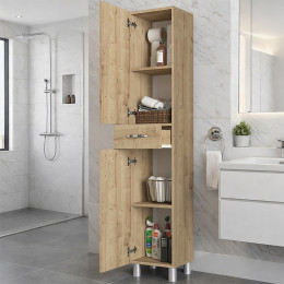 Ντουλάπι Κουζίνας - Μπάνιου Selina Megapap Χρώμα Sapphire oak 35x31x179εκ.