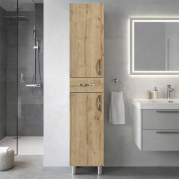 Ντουλάπι Κουζίνας - Μπάνιου Selina Megapap Χρώμα Sapphire oak 35x31x179εκ.