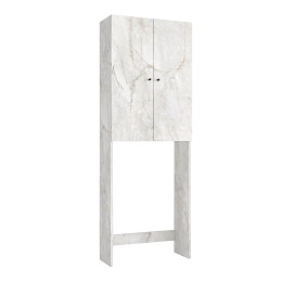 Έπιπλο Πλυντηρίου Romme Megapap Χρώμα Λευκό εφέ Μαρμάρου 65x27,1x180εκ.