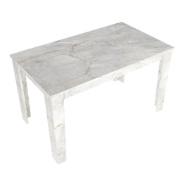 Τραπέζι Darlen Megapap Χρώμα Λευκό εφέ Μαρμάρου 125x72x74εκ.