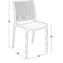 PAOLINA DARK GREY ΚΑΡΕΚΛΑ ΠΟΛ/ΝΙΟΥ 42Χ48Χ79εκ.