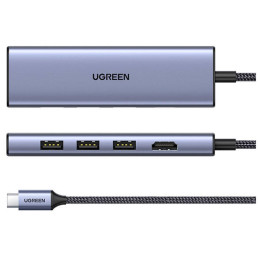 Ugreen Adapter hub Cm511 usb-c to Hdmi 3x usb-a 3.0 Sd/tf (20956a) (Ugr20956a)