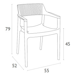 TULUM TAUPE ΠΟΛΥΘΡΟΝΑ ΠΟΛ/ΝΙΟΥ 55X52X79εκ.
