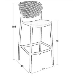 JOY BLACK 75εκ. ΣΚΑΜΠΟ ΠΟΛ/ΝΙΟΥ 47X48X103εκ.