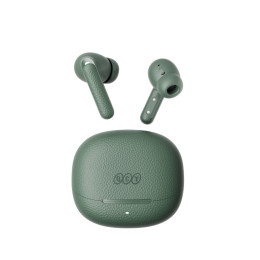 Qcy Buds anc Green (Ht15)- 45db anc tws Earbuds 35h 5 mic Enc, ear-Canal Adaptive Tech, Leather Case