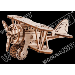 Wooden.city - Ξυλινο Μηχανικο Παζλ Αεροπλανο (63 Κομματια)
