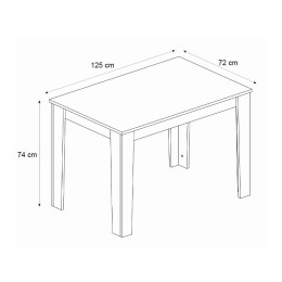 Σετ Τραπεζαρία 5τμχ Darlen - Viva Megapap Χρώμα Καρυδί - Γκρι 125x72x74εκ.