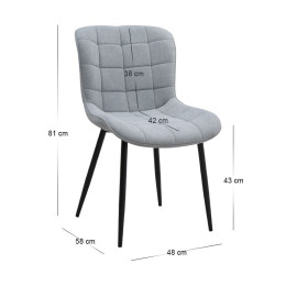 Σετ Τραπεζαρία 5τμχ Darlen - Chiara Megapap Χρώμα Καρυδί - Γκρι 125x72x74εκ.