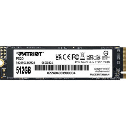 Patriot P320 512 gb Pcie 3.0 x4 Nvme 1.3 m.2 2280 (P320p512gm28) (Patrp320p512gm28)