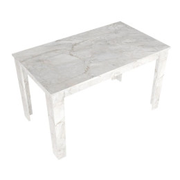 Σετ Τραπεζαρία 5τμχ Darlen - Viva Megapap Χρώμα Λευκό εφέ Μαρμάρου - Γκρι 125x72x74εκ.
