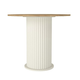 Σετ Τραπεζαρία 5τμχ Bohema - Iris Megapap Χρώμα Ivory/sepet oak - Ανοιχτό Μπεζ Ø90x77,7εκ.