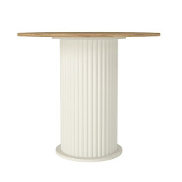 Σετ Τραπεζαρία 5τμχ Bohema - Kevin Megapap Χρώμα Ivory/sepet oak - Λαδί Ø90x77,7εκ.