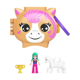 Mattel Polly Pocket Mini: pet Connects - Horse Compact Playset (Jcb20)