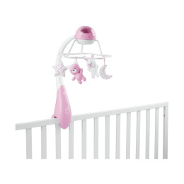 Chicco First Dreams: Βρεφικό Περιστρεφόμενο Κούνιας με Προβολέα, 3 σε 1, Rainbow ροζ (Y01-11041-10)