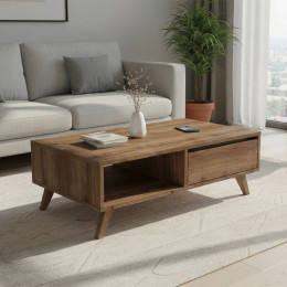 Τραπεζάκι Σαλονιού Aster Megapap Χρώμα Καρυδί 120x56x40εκ.