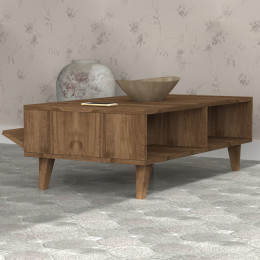 Τραπεζάκι Σαλονιού Aster Megapap Χρώμα Καρυδί 120x56x40εκ.