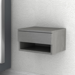 Κομοδίνο Επιτοίχιο Mary Megapap Χρώμα Γκρι Σκυροδέματος 40x30x23εκ.