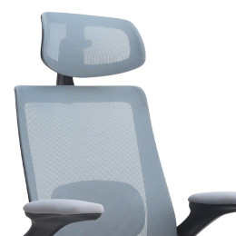 Καρέκλα Γραφείου Διευθυντική Belora Megapap με Ύφασμα Mesh Χρώμα Γκρι 63,5x62x117/127εκ.