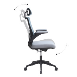 Καρέκλα Γραφείου Διευθυντική Belora Megapap με Ύφασμα Mesh Χρώμα Γκρι 63,5x62x117/127εκ.