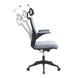 Καρέκλα Γραφείου Διευθυντική Belora Megapap με Ύφασμα Mesh Χρώμα Γκρι 63,5x62x117/127εκ.