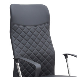 Καρέκλα Γραφείου Novaro Megapap από Τεχνόδερμα Χρώμα Μαύρο 61x68x111/121εκ.