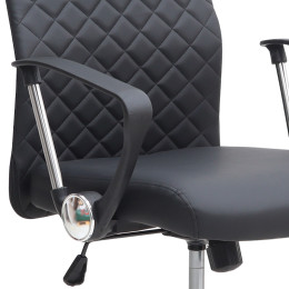 Καρέκλα Γραφείου Avelon Megapap από Τεχνόδερμα Χρώμα Μαύρο 60x56x94/103εκ.