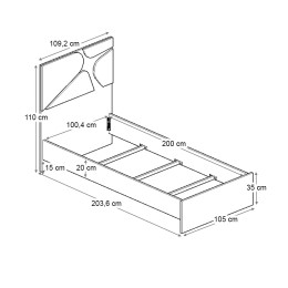 Κρεβάτι Bergamo Megapap Χρώμα Φυσικό Οξιάς 100x200εκ.