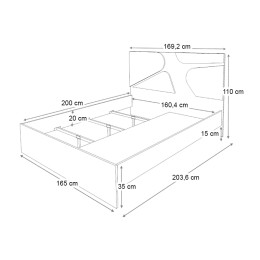 Κρεβάτι Bergamo Megapap Χρώμα Φυσικό Οξιάς 160x200εκ.