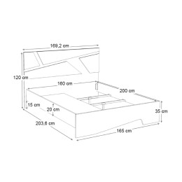 Κρεβάτι Efes Megapap Χρώμα Λευκό 160x200εκ.