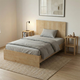 Κρεβάτι Troy Megapap Χρώμα Φυσικό Οξιάς 120x200εκ.