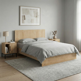 Κρεβάτι Troy Megapap Χρώμα Φυσικό Οξιάς 140x190εκ.