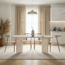 Τραπέζι Linza Megapap Χρώμα Travertine 180x90x75εκ.