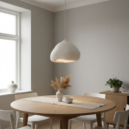 Φωτιστικό Οροφής Lora Megapap e27 Fiberglass Μονόφωτο Χρώμα Λευκό 32x28x120εκ.