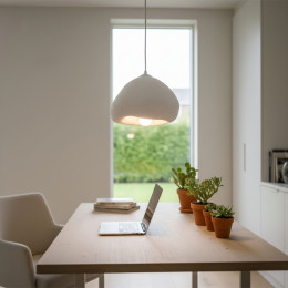 Φωτιστικό Οροφής Lora Megapap e27 Fiberglass Μονόφωτο Χρώμα Λευκό 32x28x120εκ.