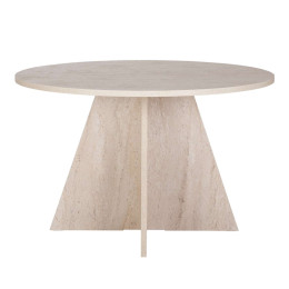 Τραπέζι Virela Megapap Χρώμα Travertine Ø120x75εκ.